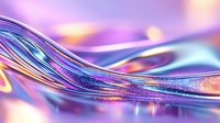 Flowing liquid waves in vibrant holographic colors with glitter sparkles and smooth metallic texture create dreamy abstract background for modern design projects.