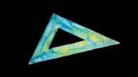 Watercolor triangle shape with blue and green gradient isolated on transparent background, ready for clipart, t-shirt design, stickers, sublimation, and print-on-demand projects.