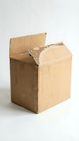 Open cardboard box with file folders inside on white background for office organization and document storage solutions.