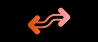 Two gradient arrows pointing in opposite directions with wavy lines, isolated on transparent background. Great for t-shirt design, stickers, clipart, and print on demand.