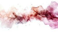 Abstract watercolor smoke in pink and burgundy tones flowing across white background. Artistic fluid paint texture for creative design projects.