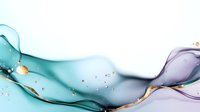 Luxurious turquoise and purple watercolor flow with gold particles on white background creates elegant marble effect for modern abstract wall decor and design projects.
