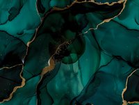 Luxury emerald green and gold marble texture with flowing liquid effect, perfect for elegant interior design, packaging, and premium branding backgrounds.