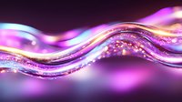 Glowing wavy lines with sparkles in purple and orange colors creating magical abstract background effect for luxury design projects and presentations.