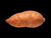 Sweet potato isolated on transparent background, cut out and ready for stickers, clipart, print on demand, sublimation, and T-shirt design use.