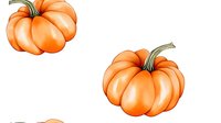 Orange pumpkins with green stems on white background, isolated botanical illustration for seasonal autumn and Halloween designs, ready for creative use.
