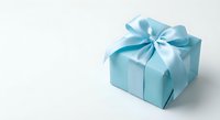 Elegant turquoise gift box with satin ribbon bow on white background for celebrations, holidays, birthdays, and special occasions packaging design.