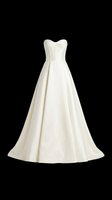 Elegant ivory strapless gown with sweetheart neckline and flowing train, isolated on transparent background. Ready for bridal design, fashion clipart, t-shirt designs, and print-on-demand products.