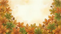 Autumn leaves frame a warm, glowing center space with golden and orange foliage creating a seasonal border design suitable for fall backgrounds and greeting cards.
