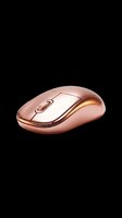 Rose gold wireless computer mouse with ergonomic design, isolated on transparent background. Ready for clipart, print-on-demand, sublimation, t-shirt designs, and digital product mockups.