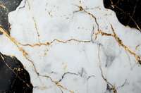 Luxurious white marble texture with gold veins and black accents, creating elegant natural pattern for luxury interior design backgrounds.