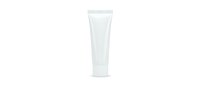 White blank cosmetic tube mockup isolated on light background, ready for branding and packaging design use in beauty and skincare projects.