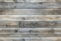 Weathered gray wooden planks with natural grain texture and knots create rustic horizontal pattern. Seamless background for interior design and architecture projects.