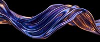 Flowing liquid wave with blue and copper metallic streaks on black background, suitable for abstract backgrounds and modern design projects.