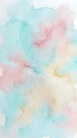 Soft watercolor wash in pastel mint green, coral pink and cream tones creating organic flowing texture for artistic backgrounds and creative projects.