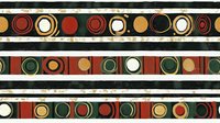 Retro geometric seamless border pattern with circles and stripes in earth tones. Vintage decorative design elements for fabric, wallpaper and wrapping paper.