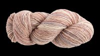 Skein of twisted yarn in soft mauve and cream tones, isolated on transparent background. Ready for crafting, knitting tutorials, textile design, print-on-demand products, and craft-related graphics.