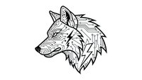 Wolf head profile with intricate line art patterns and geometric designs isolated on white background for tattoo art, logos, and creative projects.