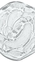 Transparent gel texture with swirling patterns and micro particles, isolated on white background for skincare, cosmetics, and beauty product design applications.