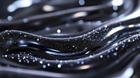 Abstract liquid metal waves with sparkling particles flowing in smooth curves creating dynamic motion effect for modern digital backgrounds.