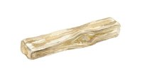 Dried chew stick or natural wood dog treat isolated on white background, ready for pet product design and packaging applications.
