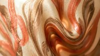 Abstract fluid art with swirling copper and cream marble patterns creating elegant flowing waves and organic shapes for luxury design projects.