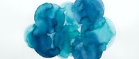 Abstract blue watercolor splash with organic flowing shapes on white background for creative design projects and artistic compositions.