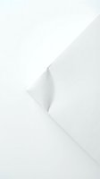 Clean white paper sheet with curled corner edge creating soft shadow on minimal background for office stationery and document design projects.