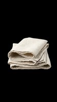 Folded natural linen napkins stack isolated on transparent background, ready for print on demand, stickers, clipart, and T-shirt design use.