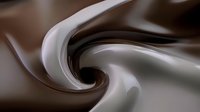 Smooth swirling blend of chocolate and vanilla cream creating dynamic spiral pattern with soft flowing curves and luxurious texture for food industry designs.