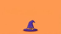 Wizard hat with stars and buckle on orange background, isolated for design use on apparel and merchandise.