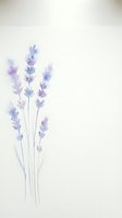 Soft watercolor lavender bouquet with purple and blue tones on white background, minimalist floral art with copy space for cards and prints.