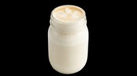 Latte art coffee in a mason jar, isolated on transparent background, ready for cafe menu, sticker, t-shirt design, print on demand, and sublimation use.