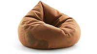 Comfortable brown bean bag chair on white background, soft casual furniture for modern living room and relaxation spaces, isolated with natural shadows.