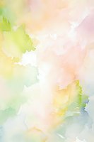 Soft pastel watercolor background with blended green, peach, and yellow tones creating dreamy abstract pattern for wedding invitations and spring designs.