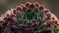 Stunning succulent plant with vibrant red-edged leaves and intricate rosette pattern. Perfect for botanical photography, gardening content, and nature designs.