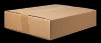 Closed brown corrugated cardboard shipping box isolated on transparent background, ready for T-shirt design, stickers, clipart, print on demand, and sublimation projects.