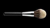 Makeup brush with black handle and natural bristles isolated on transparent background, ready for clipart, t-shirt design, print-on-demand, sublimation, and sticker applications.