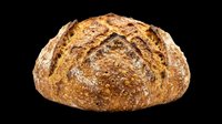 Artisan sourdough bread loaf isolated on transparent background, ready for bakery menus, food packaging, culinary designs, print-on-demand products, and restaurant marketing materials.