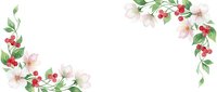 Watercolor floral corner borders with pink blossoms and red berries on white background, suitable for wedding invitations, greeting cards, and stationery design projects.