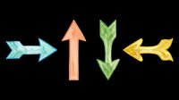 Colorful directional arrows isolated on transparent background, ready for clipart, t-shirt design, stickers, print-on-demand products, and sublimation projects.