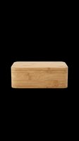 Wooden storage box with hinged lid isolated on transparent background, ready for clipart, t-shirt design, print-on-demand products, stickers, and sublimation projects.