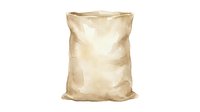 Closed kraft paper bag isolated on white background, suitable for packaging, food storage, and product mockups.
