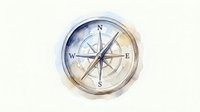 Vintage compass with cardinal directions isolated on white background, suitable for navigation, travel, and adventure design projects.