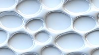 Minimalist white abstract background with circular holes creating depth and shadow pattern. Clean geometric design for modern architectural and interior concepts.