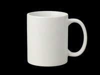 Blank white ceramic mug isolated on transparent background, ready for custom design, sublimation printing, and print-on-demand products like personalized gifts and merchandise.