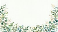 Watercolor botanical frame with green foliage, eucalyptus leaves, and ferns on cream background. Isolated design element suitable for invitations, cards, and web graphics.