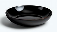 Elegant matte black ceramic serving bowl with subtle gloss interior and refined rim detail on neutral background, isolated object for modern tableware design.