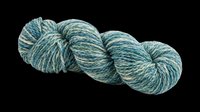 Twisted yarn skein in teal and cream tones, isolated on transparent background. Ready for crafting, knitting, crochet projects, design mockups, print-on-demand products, and textile artwork applications.
