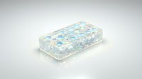 Transparent resin phone case with blue and white floral pattern design, isolated on white background, ready for product mockup and e-commerce use.